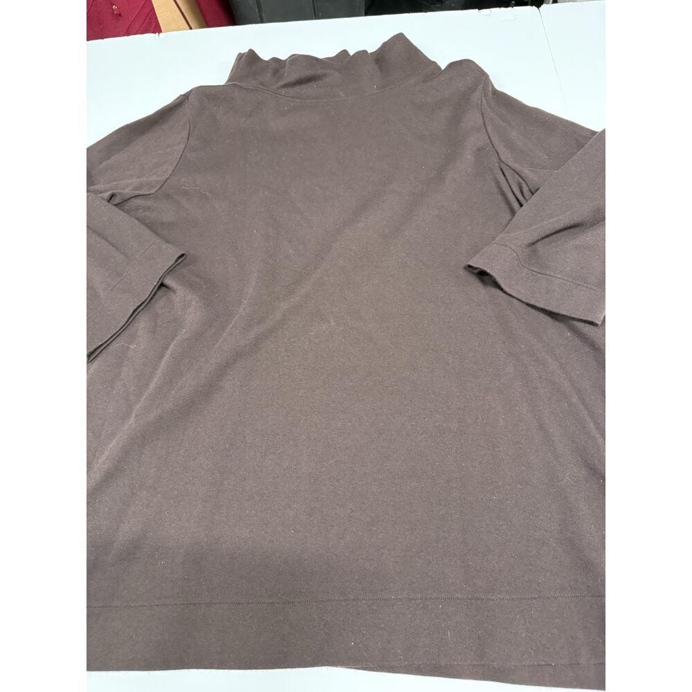 Lands End Turtleneck Top Womens Size 3X Brown Relaxed Fit Long Sleeve Pullover